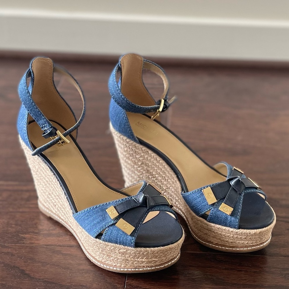 Michael Kors Ripley denim wedge sandal